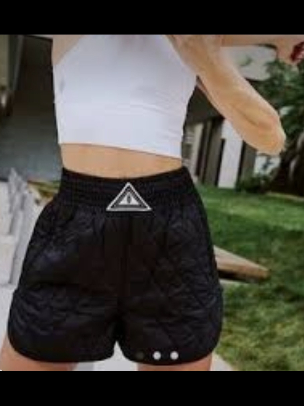 Free People FP Movement Black Quilted High-Waist Women’s  Shorts Medium